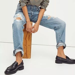 Madden Girl Penny Loafers Black G-Hatch Size 9